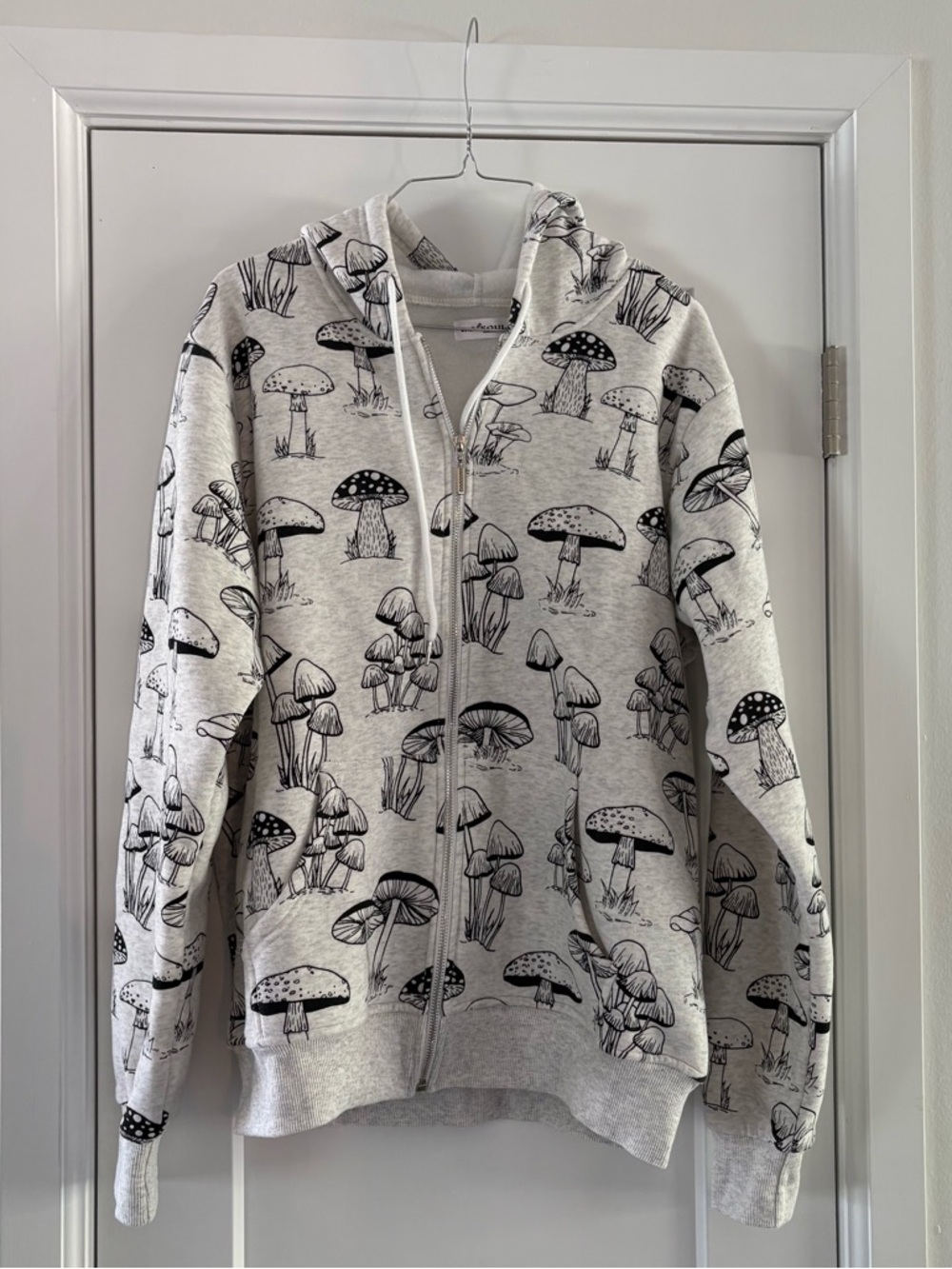 L.A. Soul Light Heathered Gray Mushroom Fungi Zip Up Hoodie‎ Super Soft